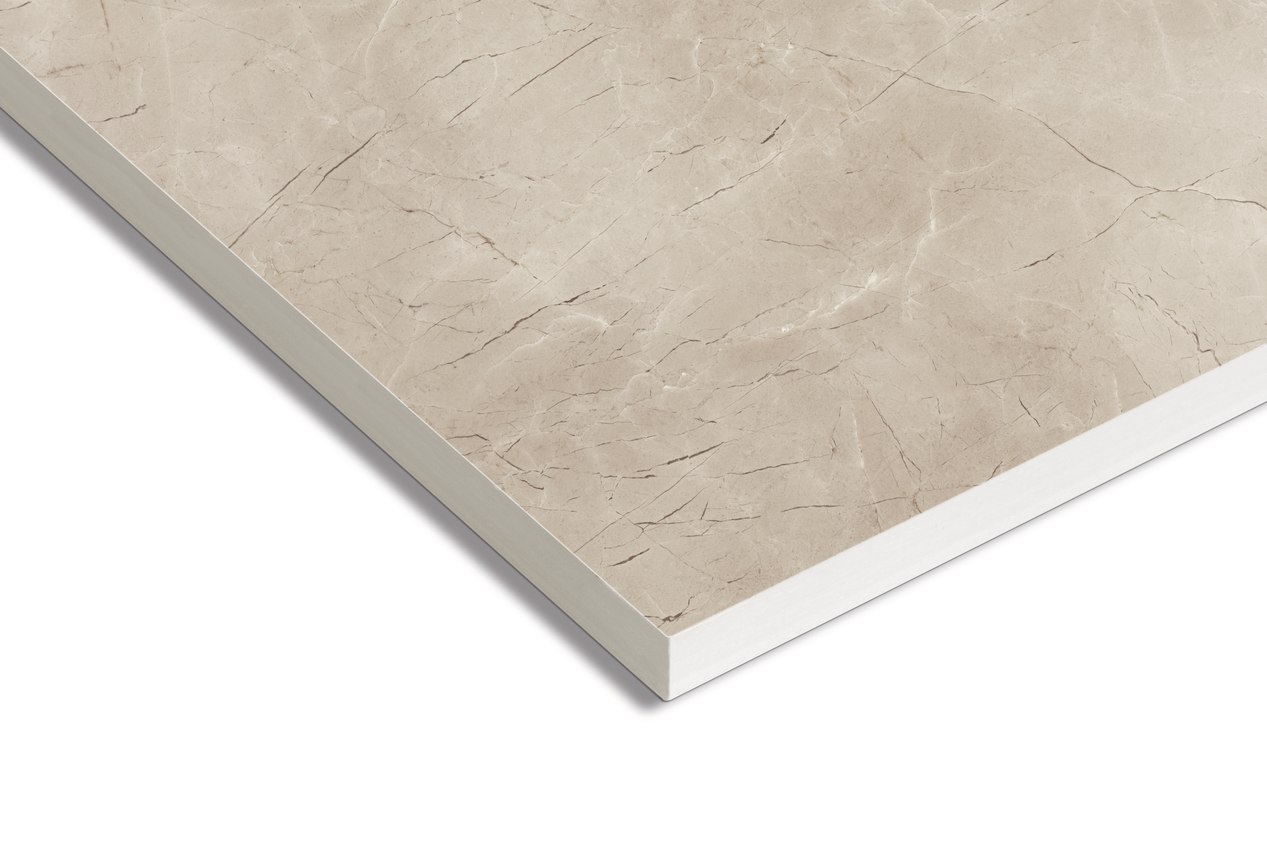 Marmorplatte, Plattenrand, Beige, Kratzfest, Fliesenoptik