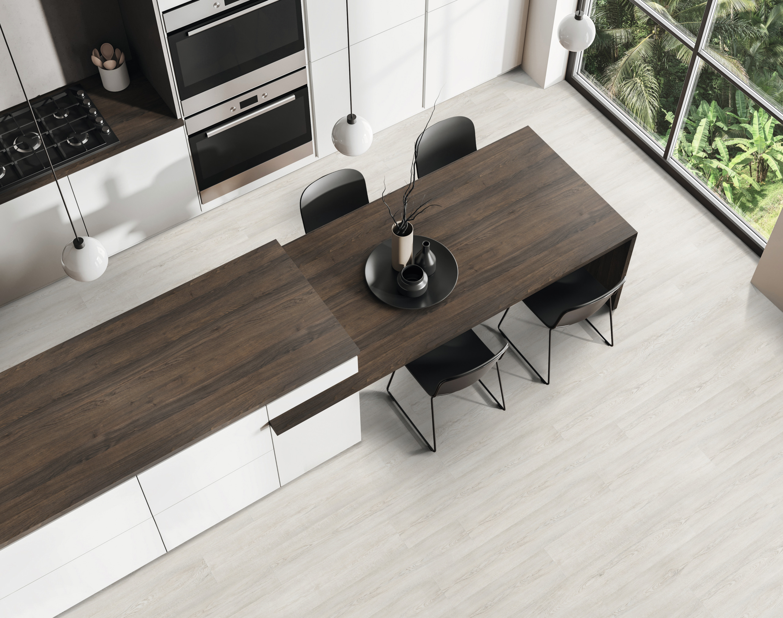 kitchen, Insel, Holz, dunkel, Speisekammer