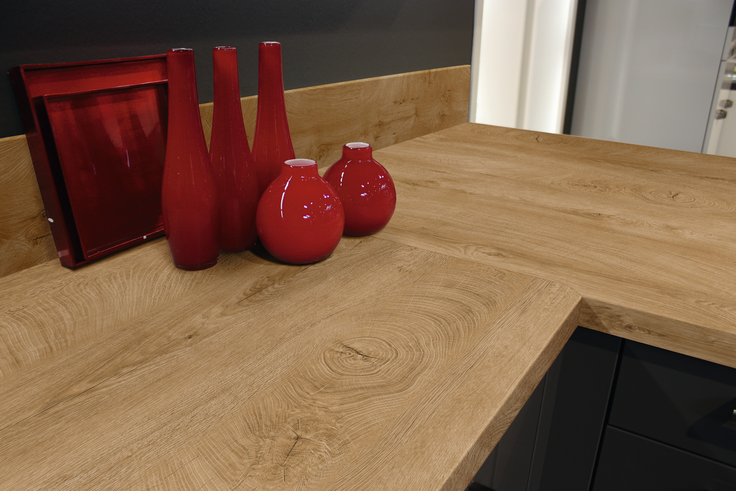 rot decor, glaswaren, vasen, tischdeko, rot tray