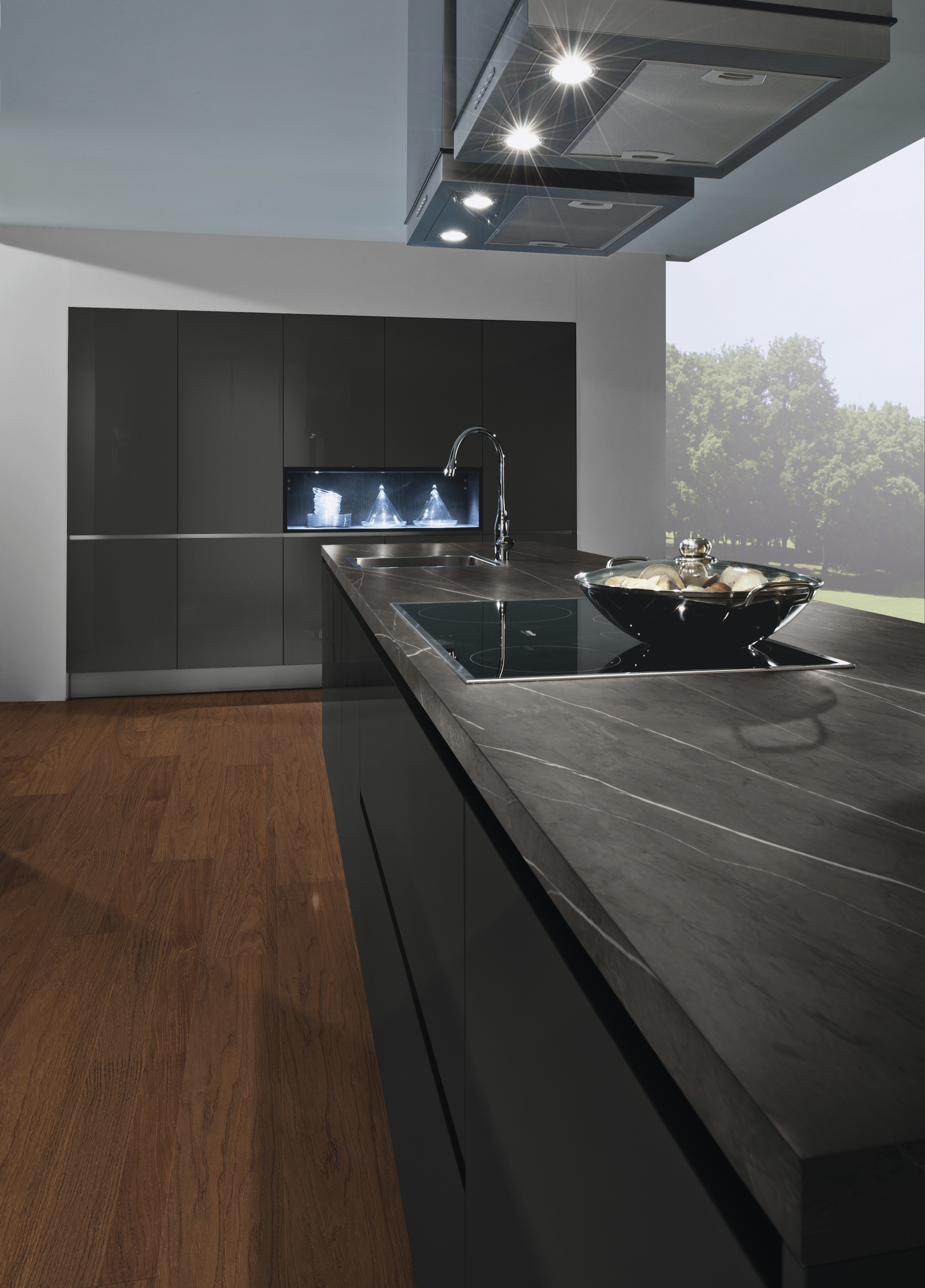 kitchen, island, arbeitsplatte, granite, dunkelgrau